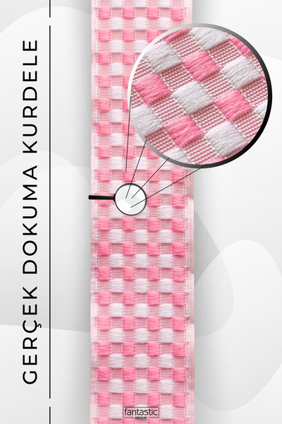 FANTASTIC Pötikare Ekose Gingham Dokuma Kurdele 20mm 10 Metre