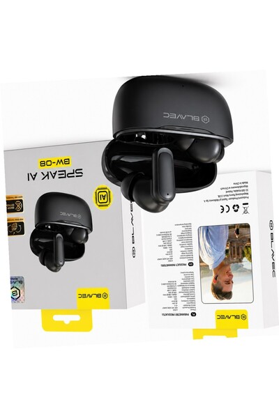 Blavec Căști TWS BW-08 traducător AI negre în timp real pentru Oppo Reno 7 5G