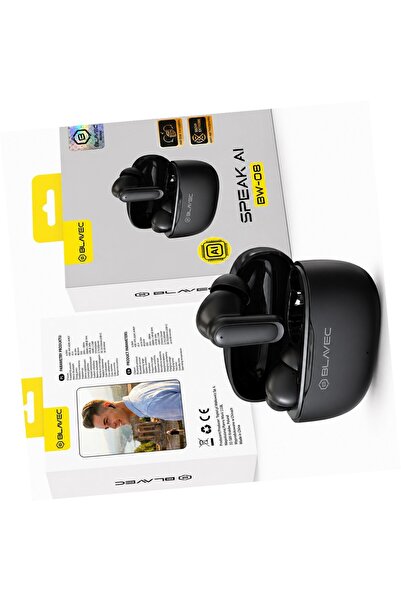 Blavec Căști traducătoare negre TWS BW-08 cu AI pentru Motorola Moto G60