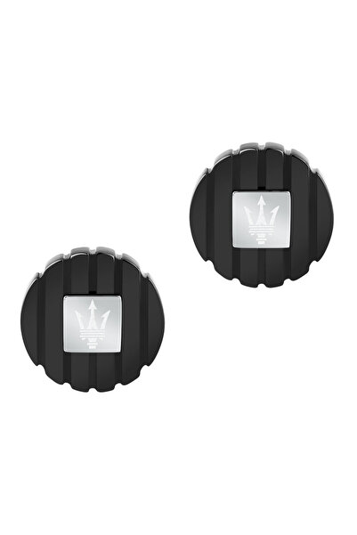 Maserati Εμβληματικά Μαύρα Μανικετόμπιτσες JM5249JD02 με Ασημένιο Λογότυπο