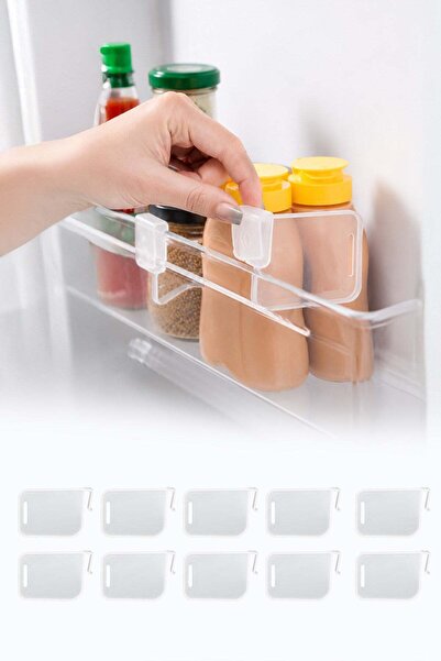 omilife 10'lu Buzdolabı Raf Organizer Şeffaf Şişe Düzenleyici Dolap Çekmece A...