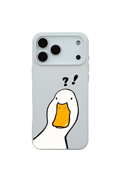 Casen iPhone 17 Pro Beyaz What Duck Ördek Tasarımlı Kamera Korumalı Renkli Si...