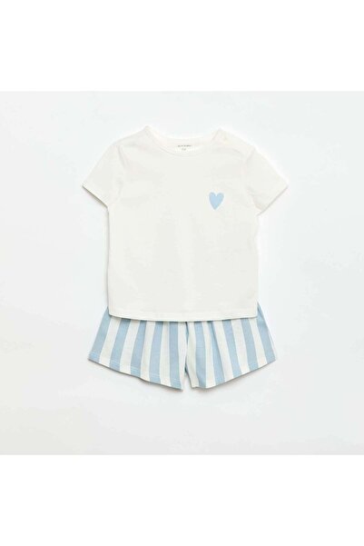 KIABI All-Over Outfit T-Shirt + Shorts BLUE