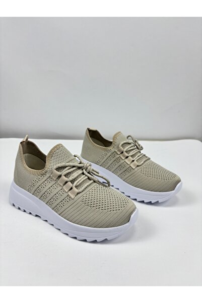 Nubbock Cream Women's Mesh Spotted Comfortable Lightweight Soft Sole Casual S...