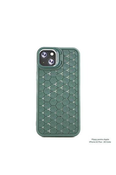 DARA Husa de Protectie TPU, DARA, pentru Apple iPhone 15 Plus, 3D Cube, cu In...