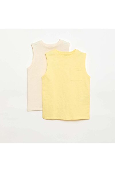 KIABI 2-Pack Tank Tops with Chest Pocket YELLOW
