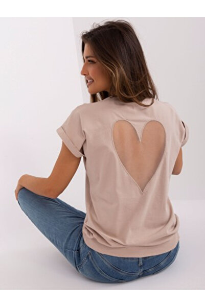 Relevance Bluza Dama, RELEVANCE, Bumbac, Maneca scurta, Bej, model RV-BZ-8836.86