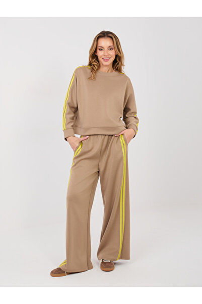 rue parıs Women's Suit, RUE PARIS, Polyester, Long Sleeve, Dark Beige, model ...