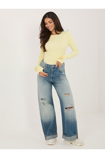 rue parıs Bluza Dama Maneca lunga, Dungi, RUE PARIS, Galben deschis Model RV-...