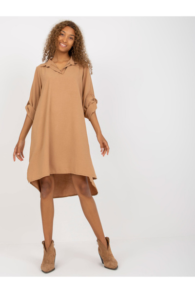 Italy Moda Rochie Dama, ITALY MODA, Poliester, Rochie asimetrica, Camel, mode...