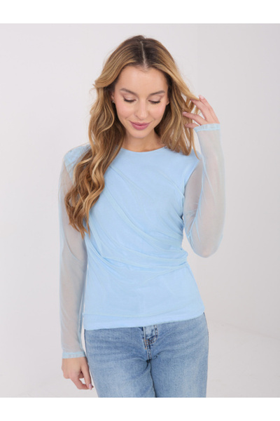 Italy Moda Bluza Dama, ITALY MODA, Poliester, Maneca lunga, Albastru deschis,...
