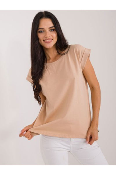 Basic Feel Good Tricou Dama Mini, Decolteu rotund, BASIC FEEL GOOD, Camel Cas...