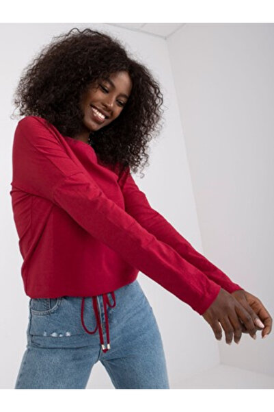 Basic Feel Good Bluza Dama, BASIC FEEL GOOD, Bumbac, Maneca lunga, Bordo, mod...