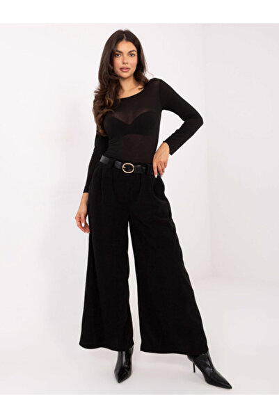 rue parıs Women's Pants, RUE PARIS, Polyester, Texture, Black, model IT-SP-FL...