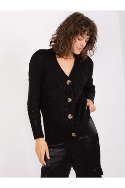 BADU Pulover Dama, BADU, Acril, Maneca lunga, Negru, model BA-SW-8001-1.16P
