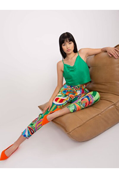 Italy Moda Women's Pants, ITALY MODA, Polyester, Print, Green, model DHJ-SP-1...
