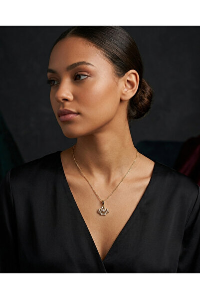 mia donna jewelry Mia Donna Kraliçe Taçı Işıltılı Çelik Kolye