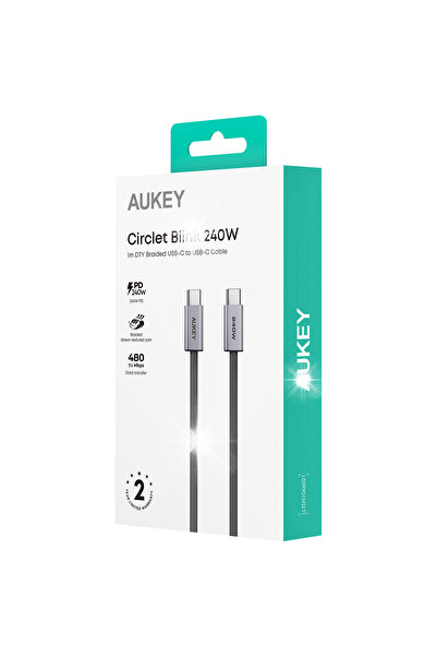 AUKEY Cablu de încărcare USB-C / USB-C 1m 240W 480Mbps OPLOT CB-DCC241