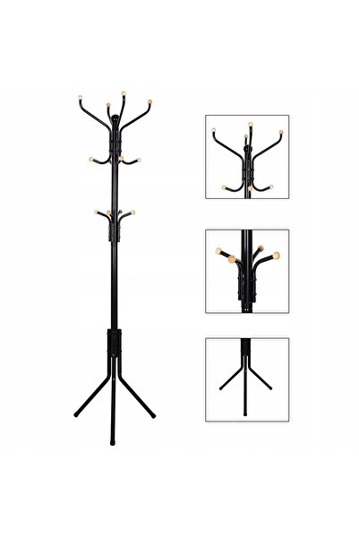 SONGMICS Suport de haine vertical pentru hol LOFT cu 12 cârlige