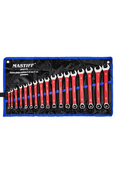 MASTIFF Set de chei fixe și inelare cauciucate, 6-22 mm, 17 bucăți