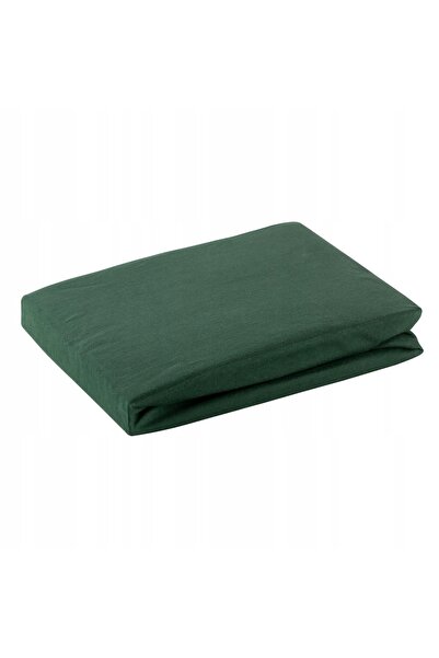 Design 91 Cearșaf JERSEY verde 180x200 +30cm tricotat din bumbac cu elastic