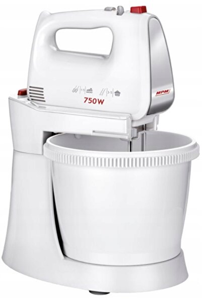 MPM Mixer cu bol rotativ MMR-20Z 750W 3L Funcție turbo Agitatoare Alb