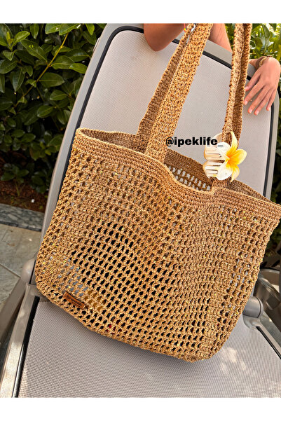 ipeklife Straw Shimmer Beach Bag