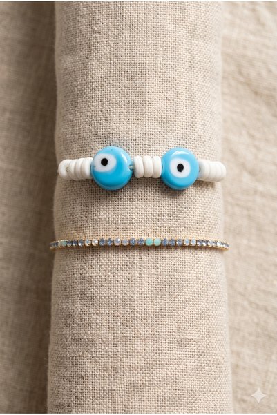 ZGNOVA Handmade Evil Eye Beaded Special Design Flexible Bracelet Set