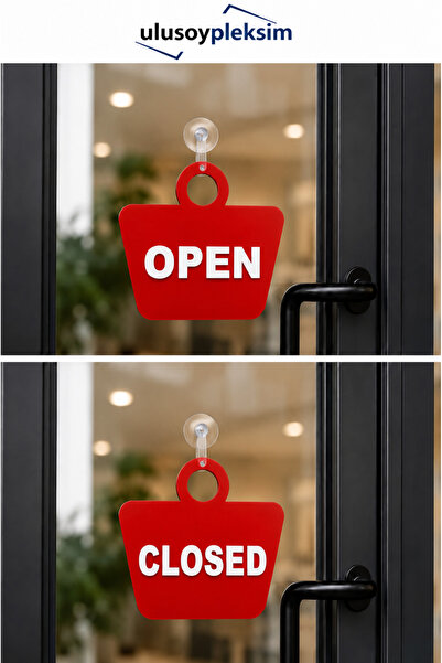 ümit ulusoy pleksi Çift Taraflı OPEN / CLOSED Kapı Tabelası Pleksi