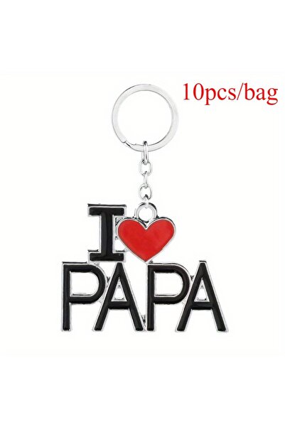 Choice1 Red 10I love my parents keychain car pendant Creative and stylish Fat...