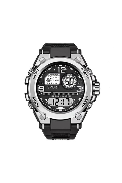 Choice1 Silvery Multifunction Men's Sports Watch Waterproof Luminous Alarm Cl...