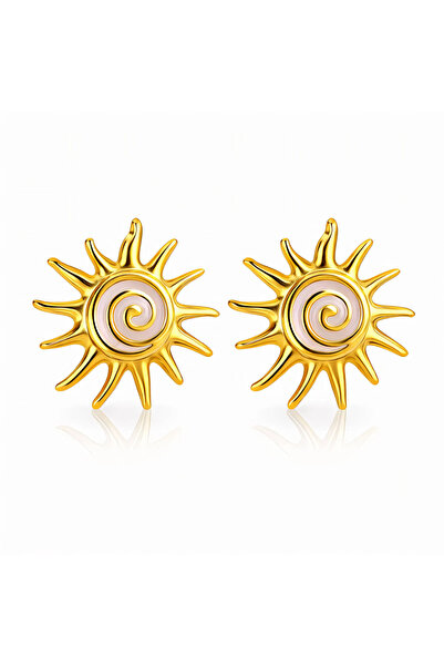 OEM Golden Spiral Sun Earrings, made of stainless steel, with Sun Collection ...
