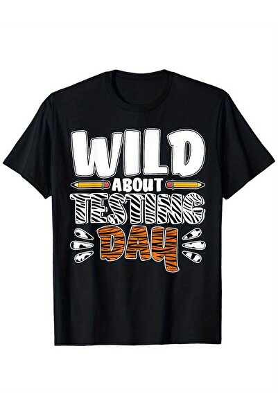Ekim11 تي شيرت Wild About Testing - قميص قطني 100% بأكمام قصيرة مع طباعة جلد ...