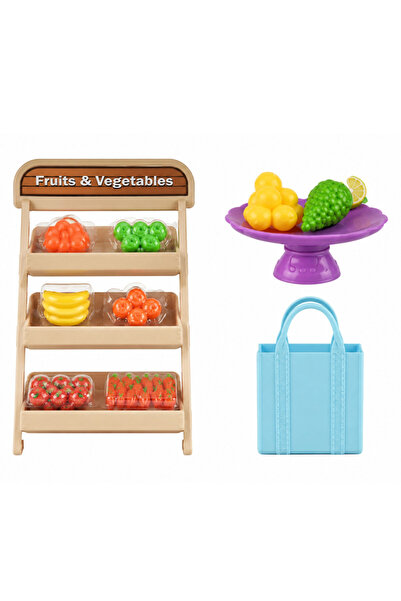 LeanToys Lalka Anlily Vânzătoare de Legume și Fructe Magazin Accesorii Set