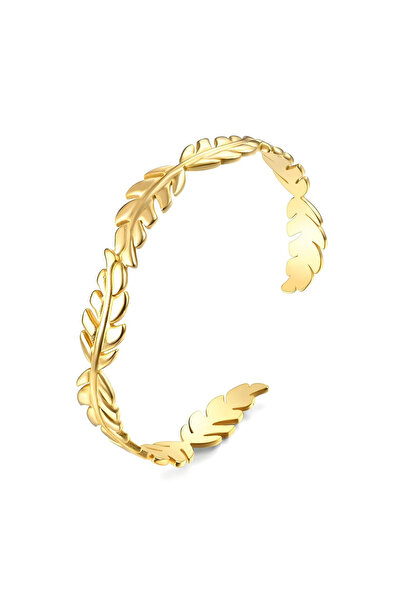 OEM Brățară Imperial Leaf aurie, din oțel inoxidabil, placată cu aur 18K