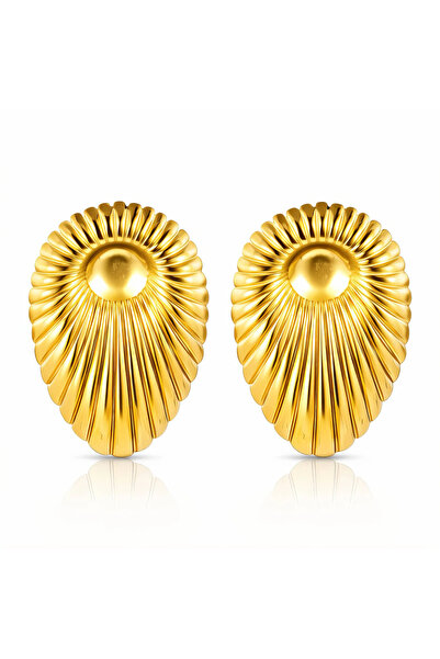 OEM Cercei Elongated Shell aurii, din oțel inoxidabil, cu sea Collection, pla...