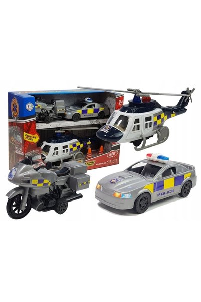 LeanToys ND24_5033 Set Vehicule de Poliție cu Lumini și Sunete