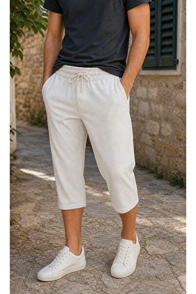Fasıla Giyim Men's Beige Compact Classic Capri Shorts – Comfortable Fit with ...