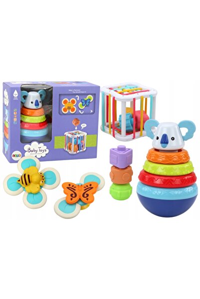LeanToys Set de Jucării Senzoriale Turnul Koala Cub Educativ Spinnery