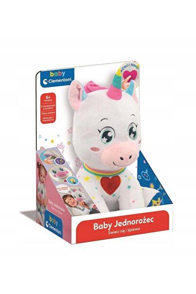 Baby Clementoni Unicorn de pluș interactiv drăguț, în limba poloneză, Clement...