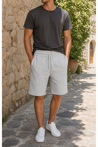 Fasıla Giyim Men's Gray Compact Shorts with Lace-Up Pockets, Comfortable Fit,...