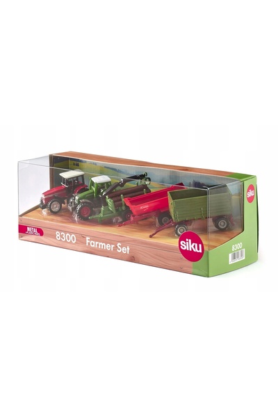 Siku Set de vehicule agricole pentru fermier: Tractor și remorcă, 5 piese