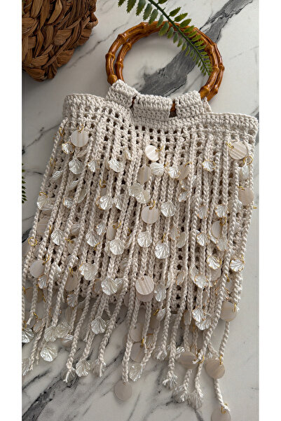 WOMANBAG Handmade Net Fabric Stone Embroidered Handbag