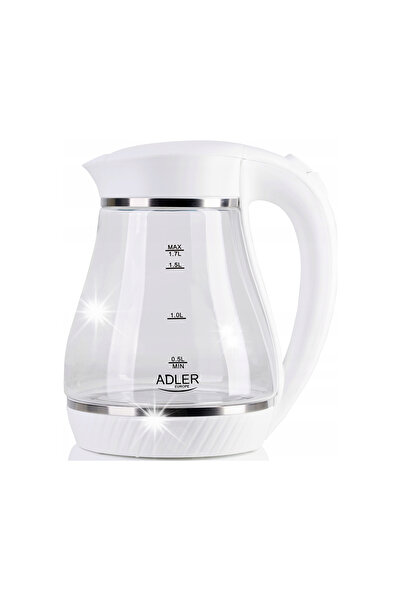 adler Ceainic electric fara fir sticla 1.7L 2200W LED alb