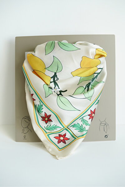EZG Limon Tasarımlı Fular / Bandana / Çanta Aksesuarı (60x60 cm)