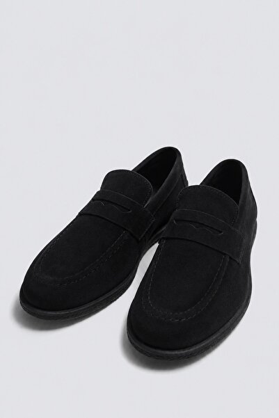 Antioch Black 100% Suede Thin Sole Loafer