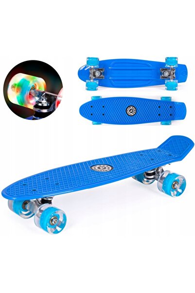 bauerkraft Placă de skateboard, placă cu lumini, roți LED luminoase