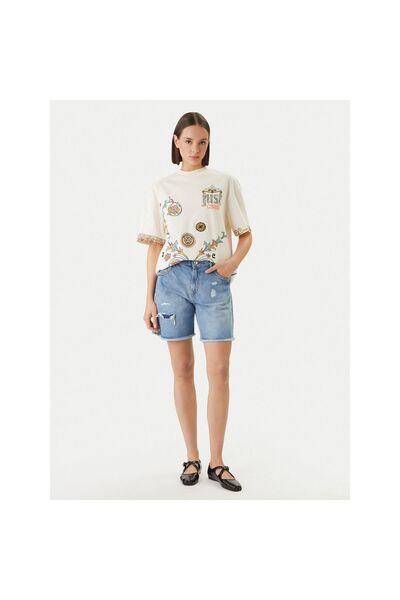 Just Cavalli Șorturi de blugi pentru femei 80PAD5S5 CDWCD Bleumarin
