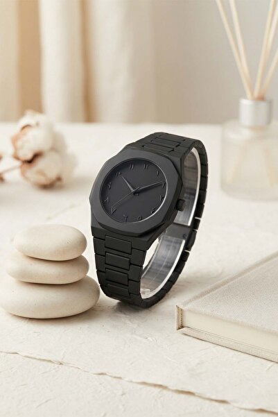 İnogge Polibai Full Black Men's Wristwatch - Minimalist Design with Arabic Nu...