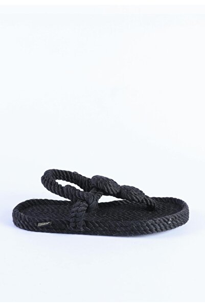 Nomadic Republic Zanzibar Women's Handmade Straw Flip-Flop Sandals Black